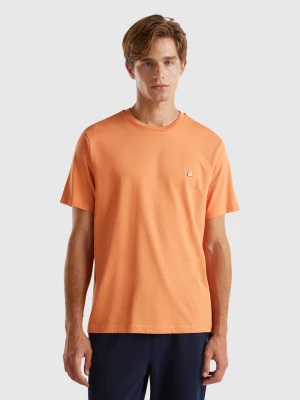 Benetton, 100% Organic Cotton Basic T-shirt, size XS, Orange, Men United Colors of Benetton