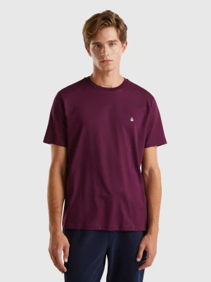 Benetton, 100% Organic Cotton Basic T-shirt, size XS, Plum, Men United Colors of Benetton