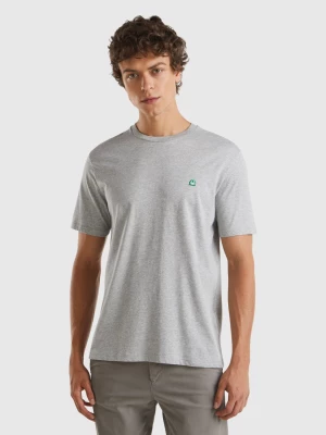 Benetton, 100% Organic Cotton Basic T-shirt, size XXL, Light Gray, Men United Colors of Benetton