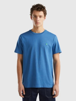 Benetton, 100% Organic Cotton Basic T-shirt, size XXXL, Blue, Men United Colors of Benetton