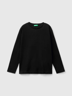 Benetton, 100% Organic Cotton Crew Neck T-shirt, size 2XL, Black, Kids United Colors of Benetton