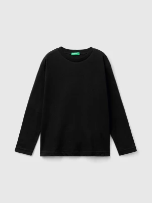 Benetton, 100% Organic Cotton Crew Neck T-shirt, size 2XL, Black, Kids United Colors of Benetton