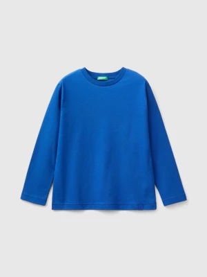 Benetton, 100% Organic Cotton Crew Neck T-shirt, size 2XL, Bright Blue, Kids United Colors of Benetton