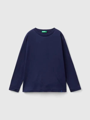 Benetton, 100% Organic Cotton Crew Neck T-shirt, size 2XL, Dark Blue, Kids United Colors of Benetton