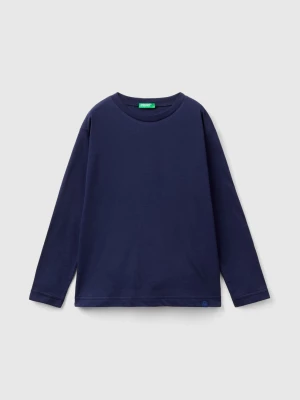 Benetton, 100% Organic Cotton Crew Neck T-shirt, size 2XL, Dark Blue, Kids United Colors of Benetton