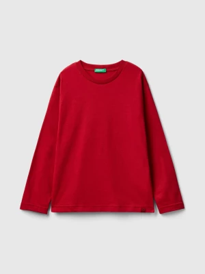 Benetton, 100% Organic Cotton Crew Neck T-shirt, size 2XL, Red, Kids United Colors of Benetton