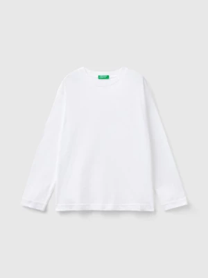 Benetton, 100% Organic Cotton Crew Neck T-shirt, size 2XL, White, Kids United Colors of Benetton