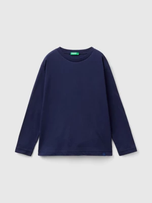 Benetton, 100% Organic Cotton Crew Neck T-shirt, size 3XL, Dark Blue, Kids United Colors of Benetton