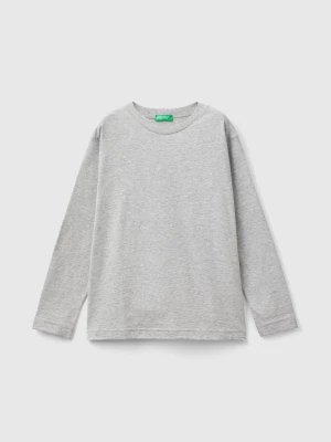 Benetton, 100% Organic Cotton Crew Neck T-shirt, size 3XL, Light Gray, Kids United Colors of Benetton