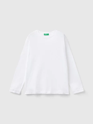 Benetton, 100% Organic Cotton Crew Neck T-shirt, size 3XL, White, Kids United Colors of Benetton