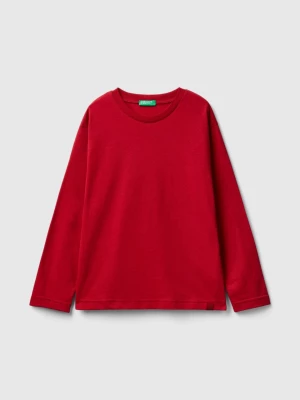 Benetton, 100% Organic Cotton Crew Neck T-shirt, size L, Red, Kids United Colors of Benetton