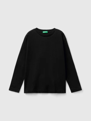 Benetton, 100% Organic Cotton Crew Neck T-shirt, size M, Black, Kids United Colors of Benetton