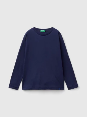 Benetton, 100% Organic Cotton Crew Neck T-shirt, size M, Dark Blue, Kids United Colors of Benetton