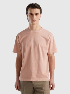 Benetton, 100% Organic Cotton Crew Neck T-shirt, size M, Nude, Men United Colors of Benetton