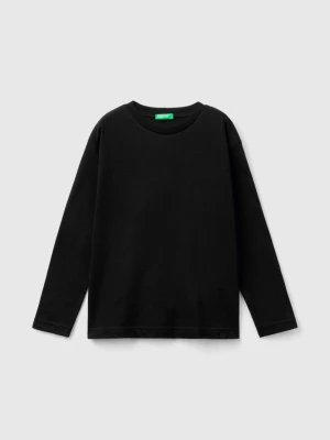 Benetton, 100% Organic Cotton Crew Neck T-shirt, size XL, Black, Kids United Colors of Benetton