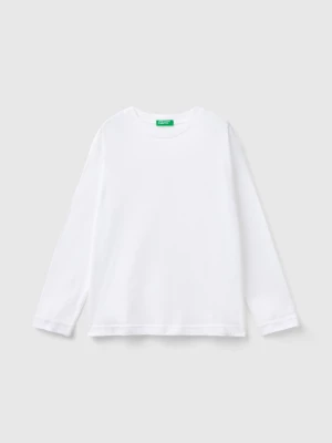 Benetton, 100% Organic Cotton Crew Neck T-shirt, size XL, White, Kids United Colors of Benetton