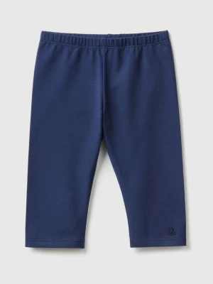 Benetton, 3/4 Leggings In Stretch Cotton, size 104, Dark Blue, Kids United Colors of Benetton