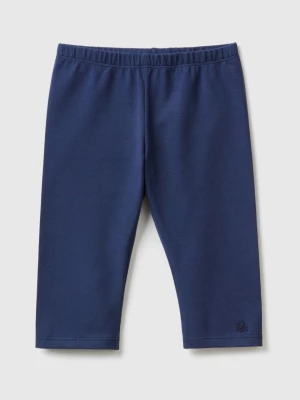 Benetton, 3/4 Leggings In Stretch Cotton, size 110, Dark Blue, Kids United Colors of Benetton