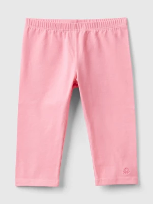 Benetton, 3/4 Leggings In Stretch Cotton, size 82, Pink, Kids United Colors of Benetton