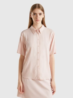 Benetton, 3/4 Sleeve Shirt In Sustainable Viscose, size L, Soft Pink, Women United Colors of Benetton
