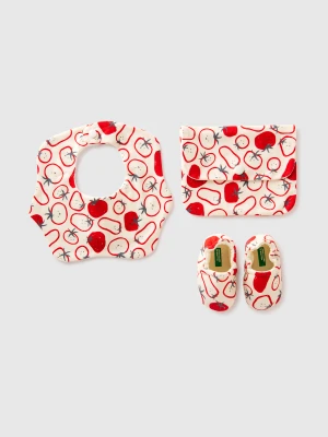 Benetton, Accessory Set With Tomato Print, Size: OS, Red, Kids United Colors of Benetton