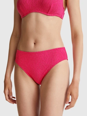 Benetton, Animal Print High-waisted Swim Bottoms, size XS, Fuchsia, Women United Colors of Benetton