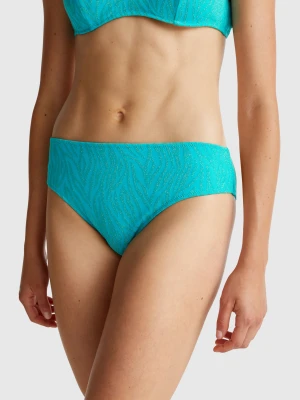Benetton, Animal Print High-waisted Swim Bottoms, size XS, Turquoise, Women United Colors of Benetton
