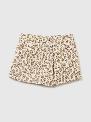 Benetton, Animal Print Mini Skirt, Size: S, Brown, Kids United Colors of Benetton