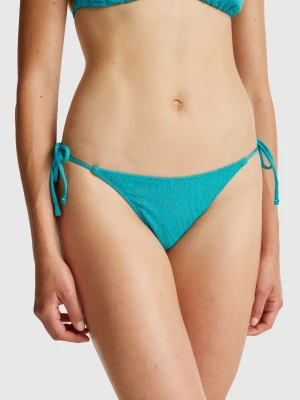 Benetton, Animal Print Swim Bottoms With Lurex, size XS, Turquoise, Women United Colors of Benetton