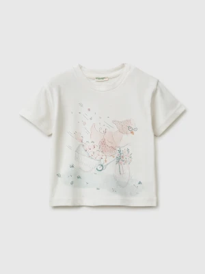 Benetton, Animal Print T-shirt, Size: 82, Creamy White, Kids United Colors of Benetton