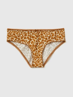 Benetton, Animal Print Underwear, Size: XS, Camel, Women United Colors of Benetton