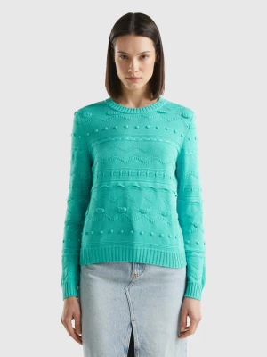 Benetton, Aqua Green Knitted Sweater, size L, Aqua, Women United Colors of Benetton