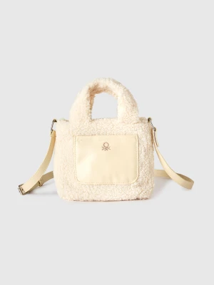 Benetton, Bag In Faux Fur, Size: OS, Creamy White, Kids United Colors of Benetton