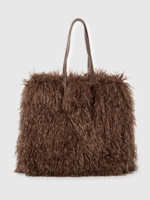 Benetton, Bag In Faux Fur, Size: OS, Brown, Women United Colors of Benetton