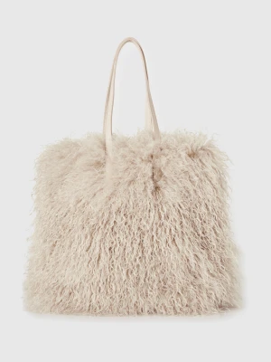 Benetton, Bag In Faux Fur, Size: OS, Creamy White, Women United Colors of Benetton