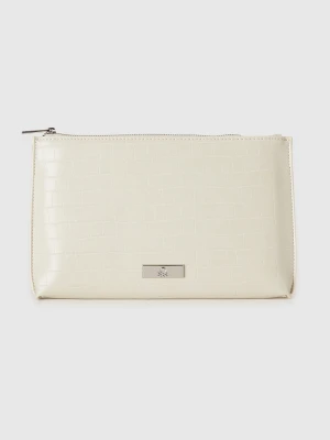 Benetton, Bag With Crossbody Bag And Coconut Print, Size: OS, Creamy White, Women United Colors of Benetton