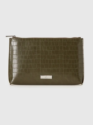 Benetton, Bag With Crossbody Bag And Coconut Print, Size: OS, Military Green, Women United Colors of Benetton