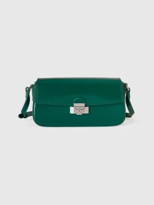 Benetton, Baguette Bag In Synthetic Leather, size OS, Dark Green, Women United Colors of Benetton