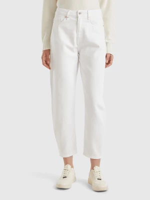 Benetton, Balloon Fit Trousers, size 25, White, Women United Colors of Benetton