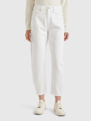 Benetton, Balloon Fit Trousers, size 26, White, Women United Colors of Benetton