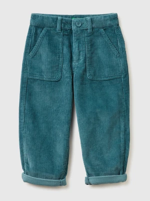 Benetton, Balloon Fit Velvet Trousers, Size: 116, Turquoise, Kids United Colors of Benetton