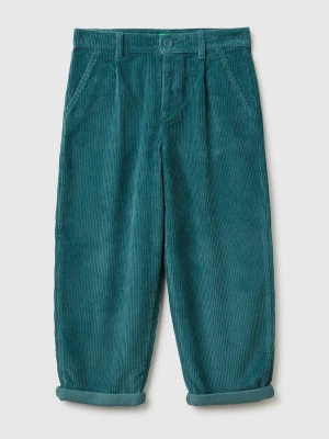 Benetton, Balloon Fit Velvet Trousers, Size: XL, Turquoise, Kids United Colors of Benetton