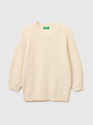 Benetton, Balloon Sleeve Sweater, Size: XS, Creamy White, Women United Colors of Benetton