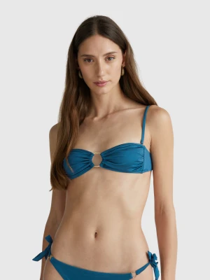 Benetton, Bandeau Bikini Top With Ring, size 1°, Teal, Women United Colors of Benetton
