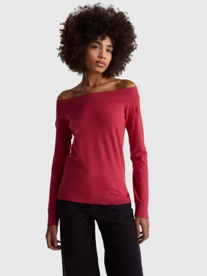 Benetton, Bardot Neck Sweater, Size: L, Strawberry, Women United Colors of Benetton