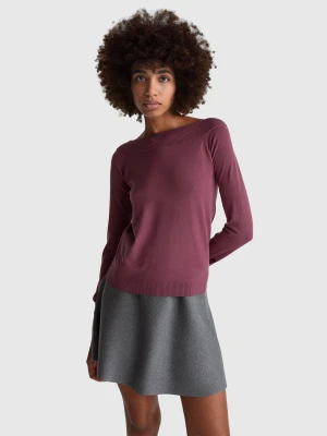 Benetton, Bardot Neck Sweater, Size: XS, Plum, Women United Colors of Benetton