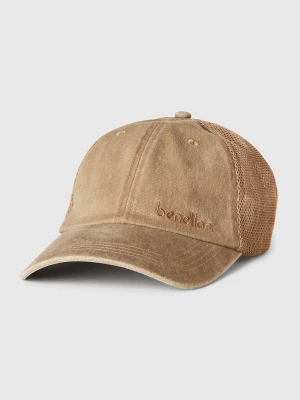 Benetton, Baseball Cap In Cotton And Mesh, size OS, Beige, Men United Colors of Benetton