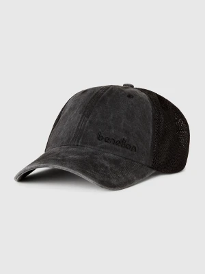 Benetton, Baseball Cap In Cotton And Mesh, size OS, Black, Men United Colors of Benetton