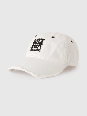 Benetton, Baseball Cap With 3d Application, Size: OS, White, Women United Colors of Benetton