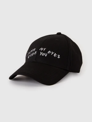 Benetton, Baseball Cap With Coco Capitán Text, Size: OS, Black, Women United Colors of Benetton